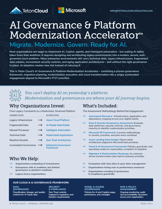 Cover of the AI Governance Platform service offer